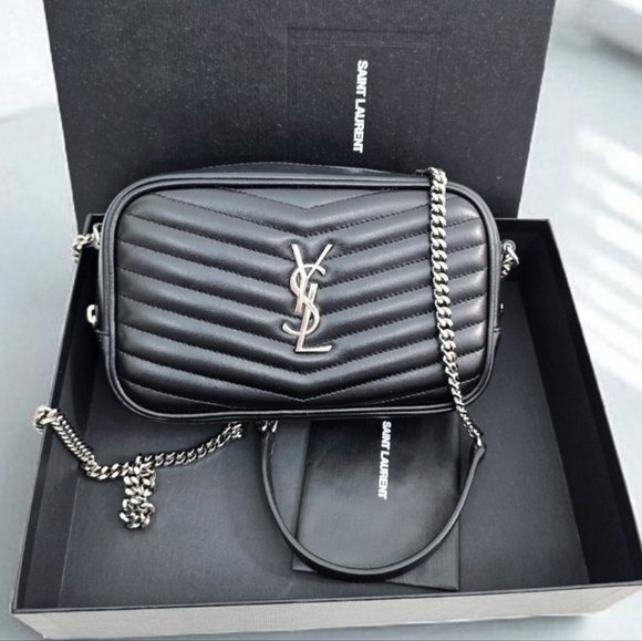 ✨️Authentic saint laurent Mini Lou Camera Bag in Quilted Leather Black - Picture 6 of 14